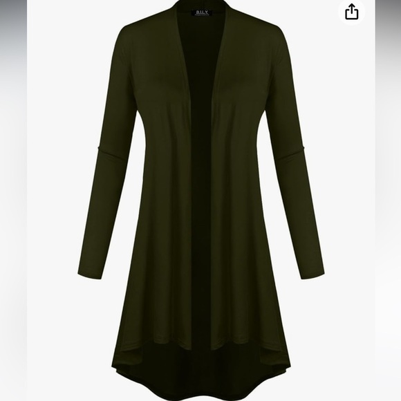 Sweaters - BH B.I.L.Y USA Open Front Lightweight Jersey Classic Long Sleeve Cardigan Large